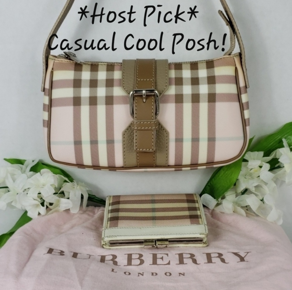 Burberry Pink Nova Check Purse/Wallet Combo